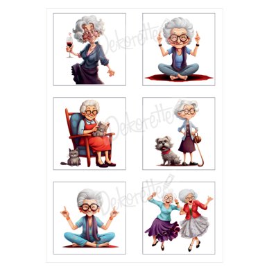Topper sheet A4, Krafia: Grannies