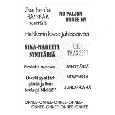 Dekorette -leimasinsetti: No Paljon Onnee Ny