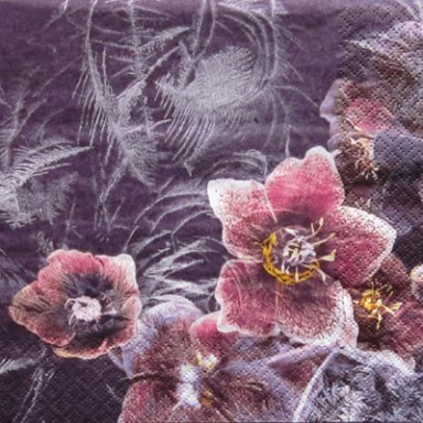 Servetti 33x33cm: Jääkukka - violetti, 5 kpl