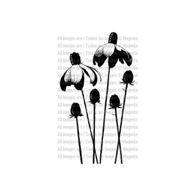 Magenta rubberstamp: Flowers & Buds