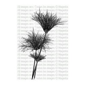 Magenta rubberstamp: Papyrus flowers
