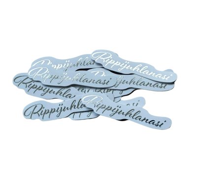 Cardstock texts 10 pcs, foiled: Rippijuhlanasi, silver