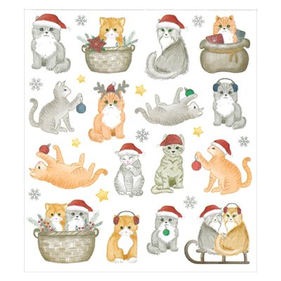 Sticker sheet: Christmas cats