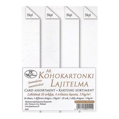A6 paper pack, JK: White, embossed