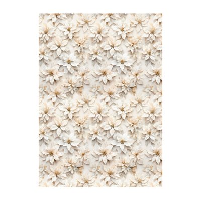 Kartonkiarkki A4, 170g, 5kpl, Krafia: Joulutähdet, vaalea