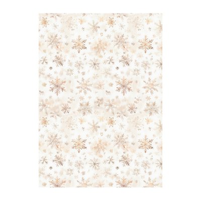 Cardstock A4, 170g, 5pcs: Snowflakes, ivory