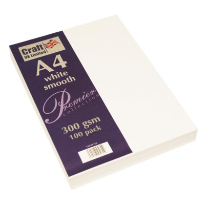 Kartonkipakkaus A4 100 kpl, 300g, Craft UK: valkoinen