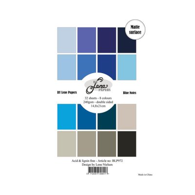 Kartonkipakkaus A5, By Lene: Blue Notes