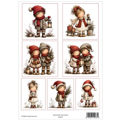 Topper sheet A4, Krafia: Christmas children