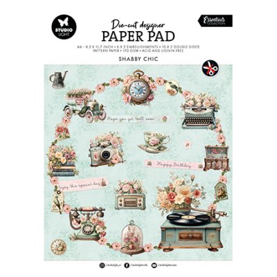 A4 kuviopaperi- ja leikekuvalehtiö, Studiolight: Shabby chic