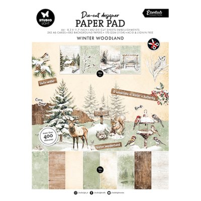 A4 kuviopaperi- ja leikekuvalehtiö, Studiolight: Winter Woodland