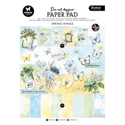 A4 kuviopaperi- ja leikekuvalehtiö, Studiolight: Spring Wings