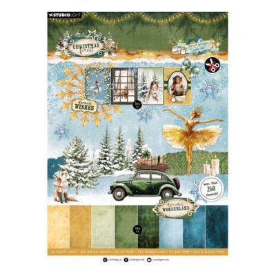 Cardstock and die cut pad A4, Studiolight: Christmas Forest