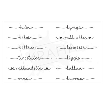 Dekorette -leimasinsetti: Kutsu, kiitos...