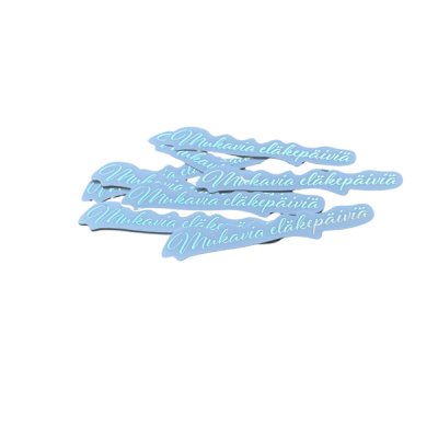 Kartonkitekstit 10 kpl, folioitu: Mukavia eläkepäiviä, hopea