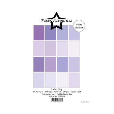 Cardstock pack A5, Paper Favorites: Lilac Sky