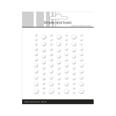 Enamel dots glitter, Simple and Basic: Valkoinen