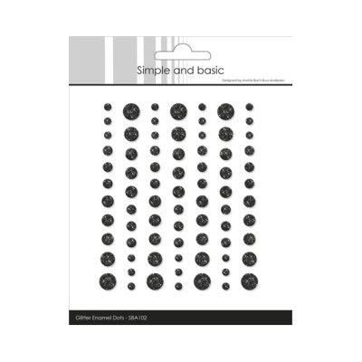 Enamel dots glitter, Simple and Basic: Musta