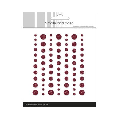 Enamel dots glitter, Simple and Basic: Viininpunainen