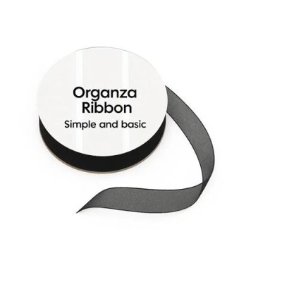 Organzanauha 8mm, 10m: Musta