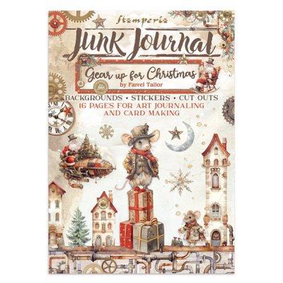 A4 Junk Journal -lehtiö, Stamperia: Gear up for Christmas