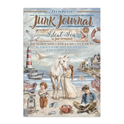 A4 Junk Journal -lehtiö, Stamperia: Silent Sea