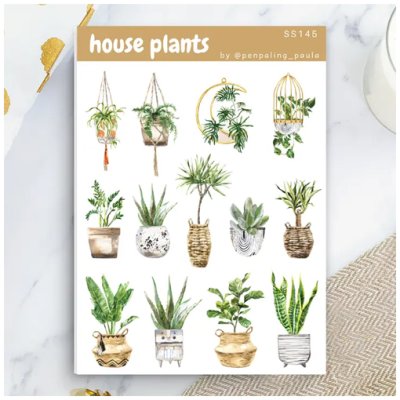 Sticker sheet, Penpaling Paula: House plants