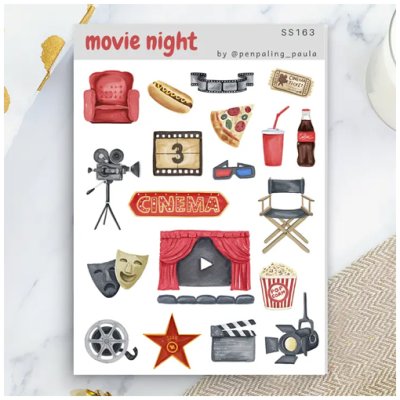 Sticker sheet, Penpaling Paula: Movie night