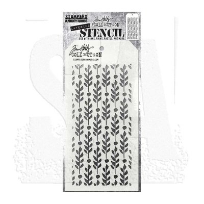 Tim Holtz stencil: Berry leaves