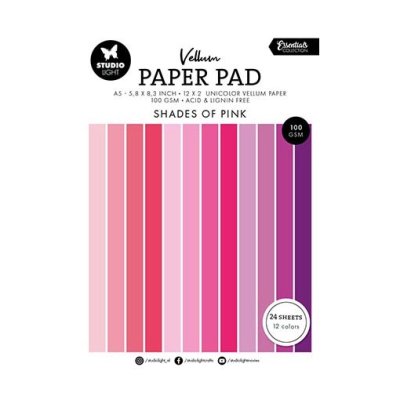 Kuultopaperi (vellum) -lehtiö A5, Studiolight: Pink