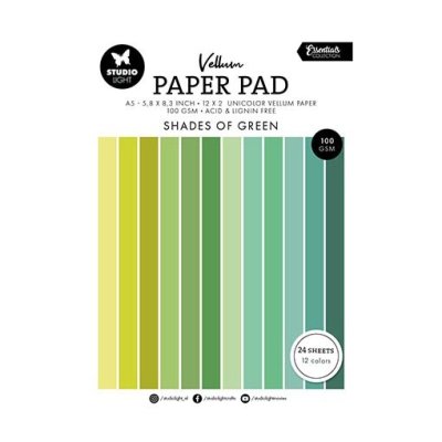 Kuultopaperi (vellum) -lehtiö A5, Studiolight: Green
