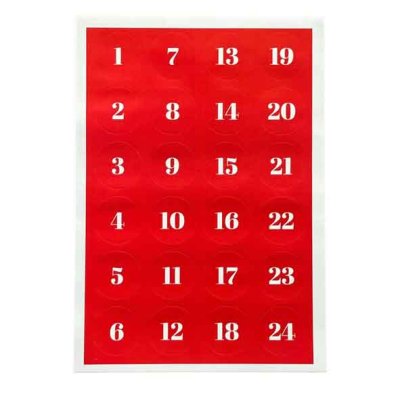 Sticker sheet, Krafia: Advent calendar numbers 1-24