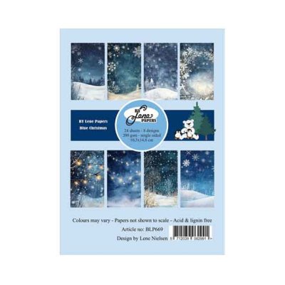 A6 paperipakkaus, By Lene: Blue Christmas