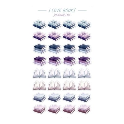 Sticker sheet, Boox: I love books
