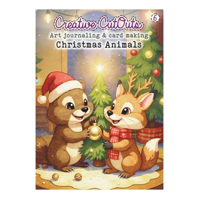 A4 Art Journaling -lehtiö, Creatief Art: Christmas Animals