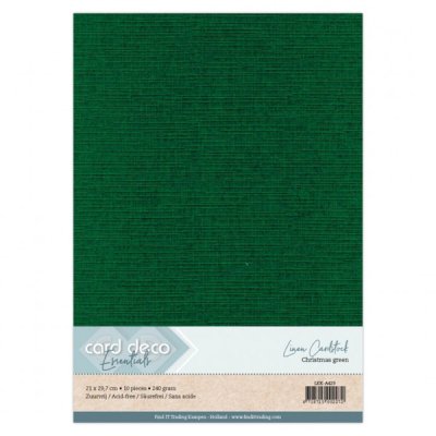 Cardstock pack A4, Card Deco: Christmas green, 10 pcs