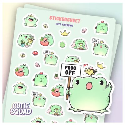 Sticker sheet, Cutie Squad: Cute Froggies
