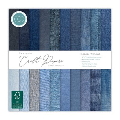 6x6" paperipakkaus, CC: Denim Textures