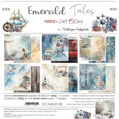 8x8" -paperipakkaus, Craft O'Clock: Emerald Tales - basic