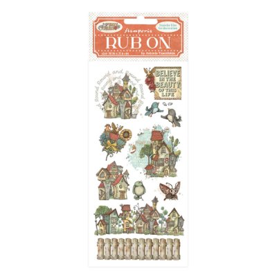 Rub-On -siirtokuvat, Stamperia: Furry Friends - houses