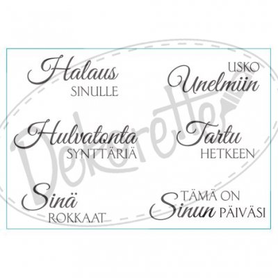 Dekorette -leimasinsetti: Halaus Sinulle...