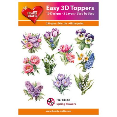 Hearty Crafts 3d kuvat: Spring Flowers, 10 kpl