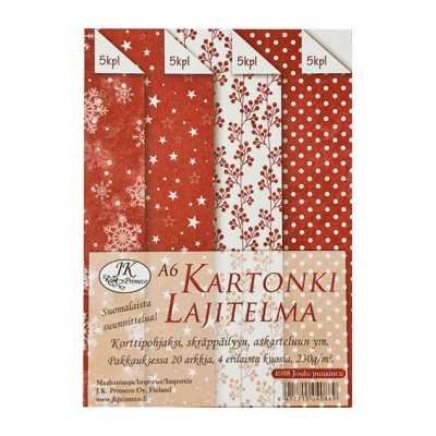 A6 paper pack, JK: Christmas, red