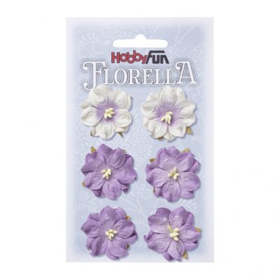 Florella -paperikukat: violetti, 6 kpl