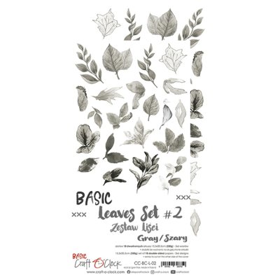 Leikekuva-arkit, Craft O'Clock: Leaves #2 - harmaa