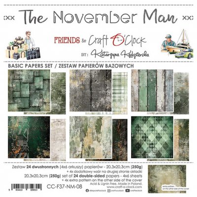 8x8" -paperipakkaus, Craft O'Clock: The November Man - basic