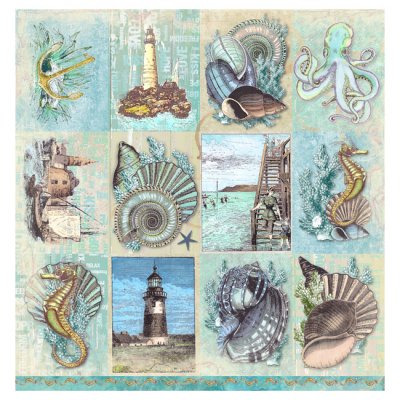 UHK -kuviopaperi 12x12": Lighthouse - Octopus