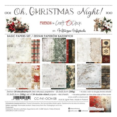 8x8" paper pack, Craft O'Clock: Oh, Christmas Night! - basic