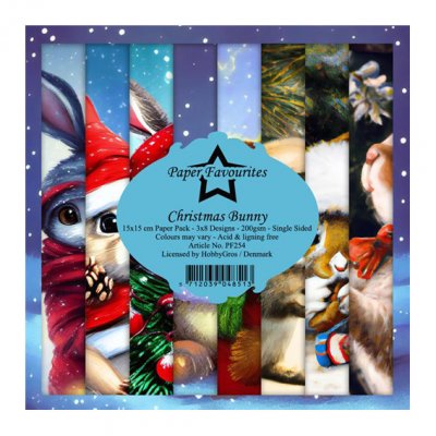 6x6" paperipakkaus, PF: Christmas Bunny - puput