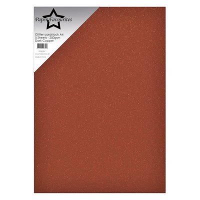 Glitter cardstock A4, 5 pcs, PF: Dark Copper